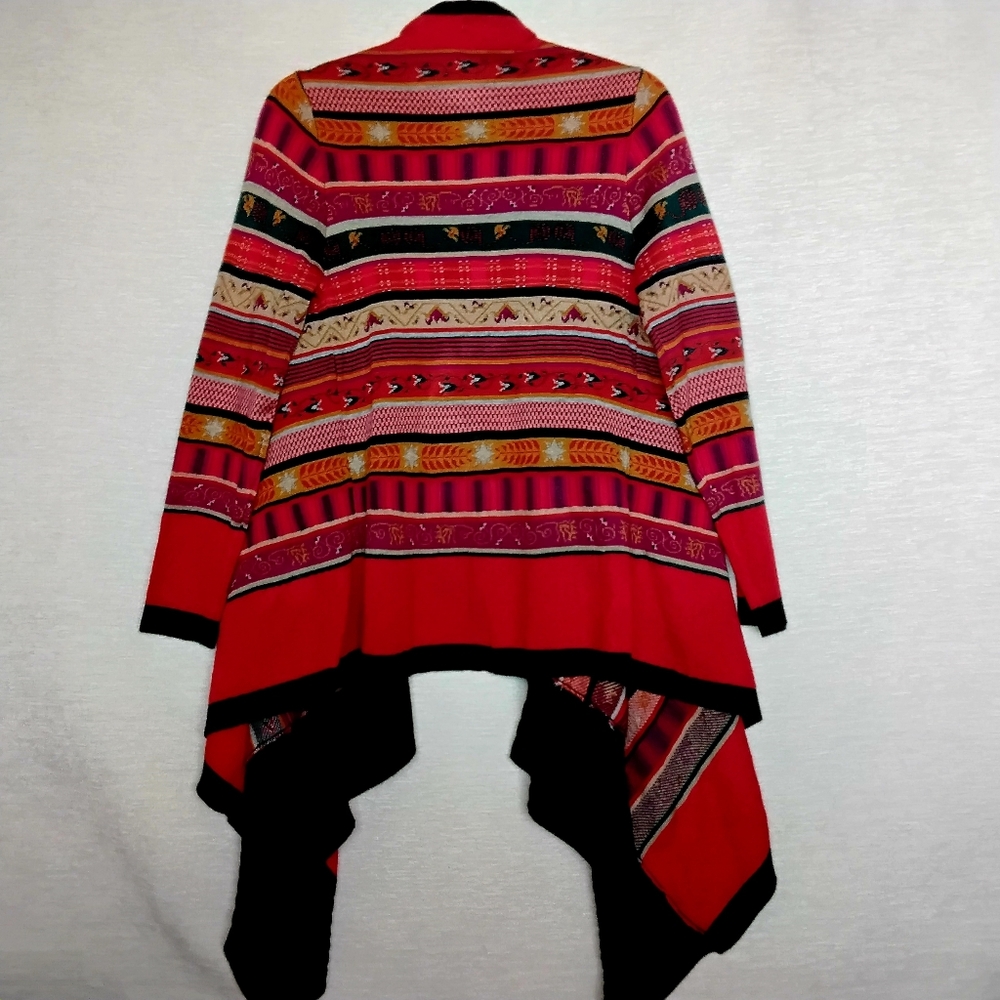 Freeway Size L OPEN FRONT CASCADE Waterfall Sweater Cardigan Vintage Look - Picture 7 of 8